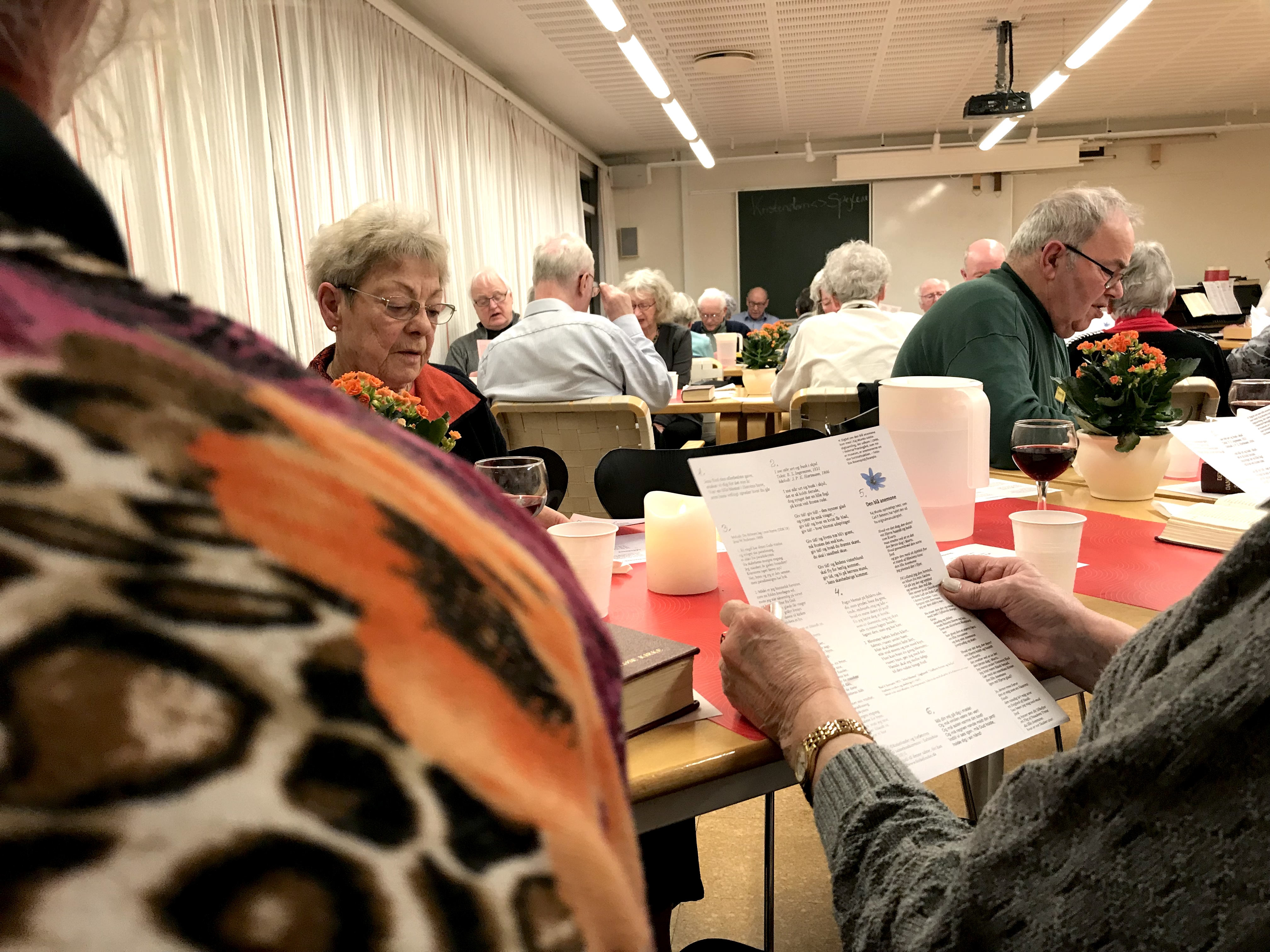 forsamling af seniorer til eftermiddagstræf
